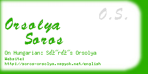 orsolya soros business card